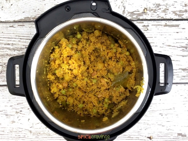 Quinoa poha in the Instant Pot with cashews