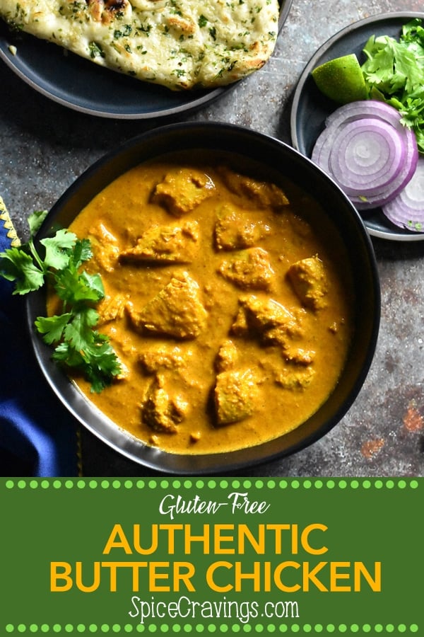 Pinterest Pin for Authentic Butter Chicken in Instant Pot