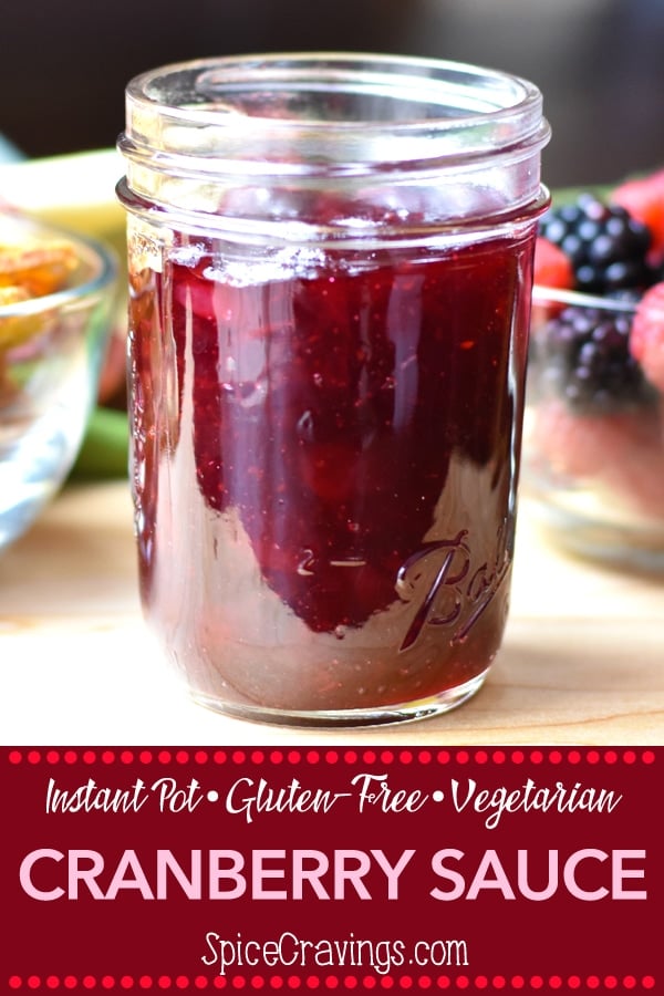 Pinterest image for Cranberry Sauce made in Instant Pot