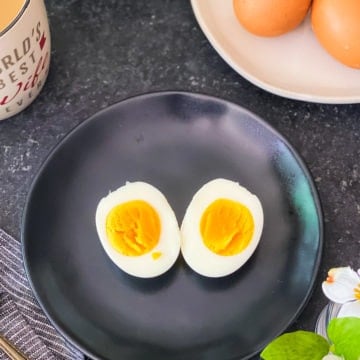 hard boiled egg cut in half