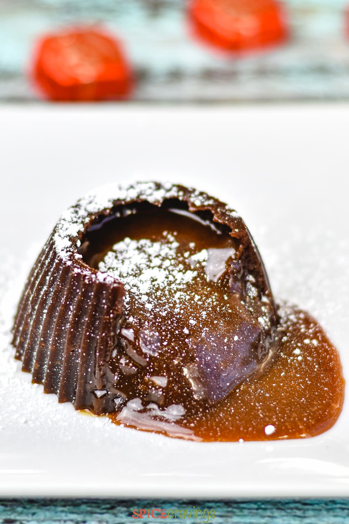 Salted caramel melting out of an Instant pot salted Lava cake