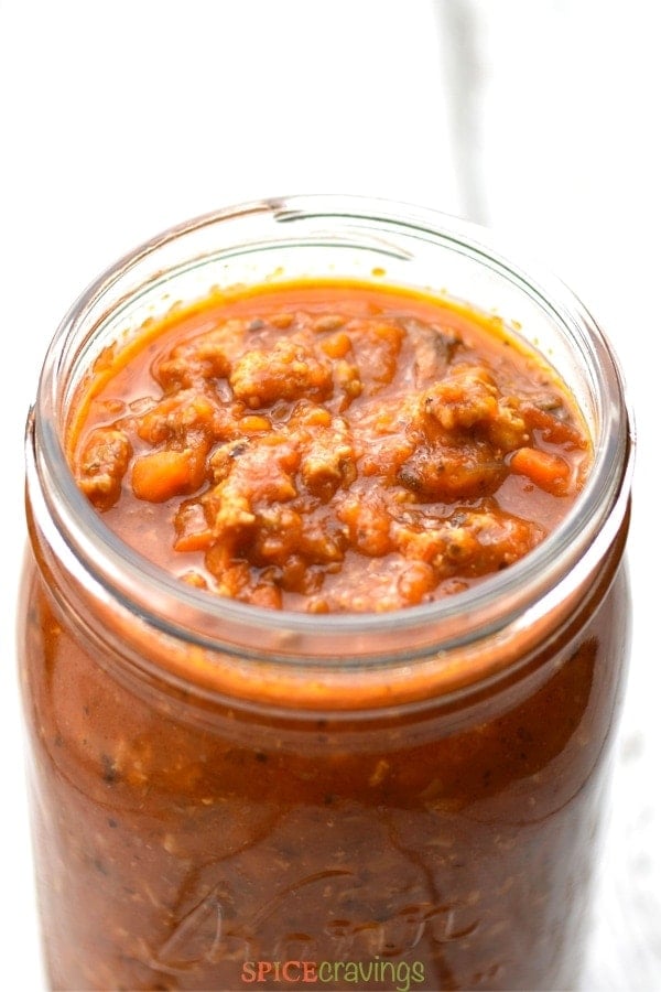 Jar of Instant pot pasta sauce