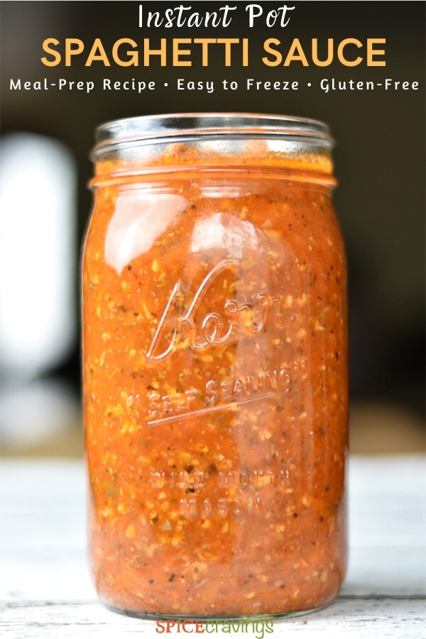 A mason jar with homemade pasta sauce