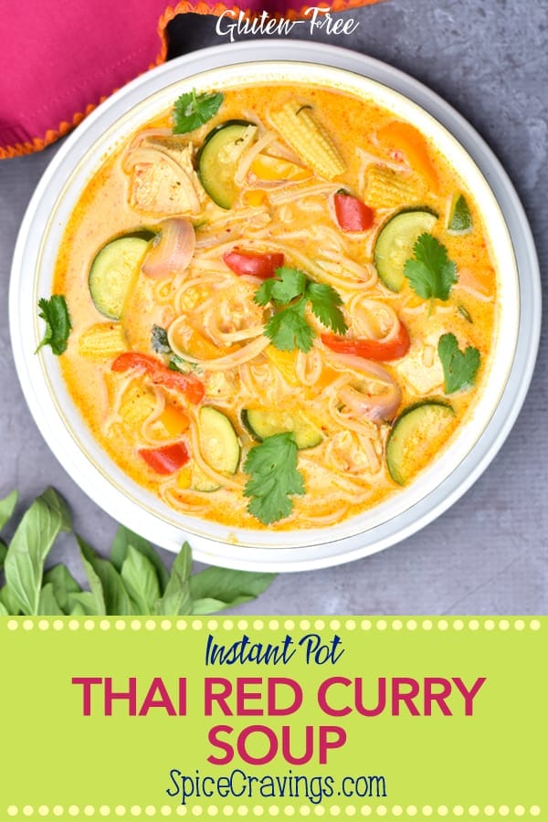 Pinterest pin for Thai red curry soup recipe