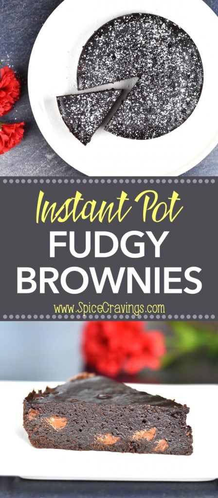 Instant Pot Fudgy Brownies by Spice Cravings. If you're into fudgy brownies, these Instant Pot Fudgy Brownies are the BEST brownies ever! They are delicious, moist, chewy and super fudgy on the inside! #SpiceCravings #food #foodie #foodblogger #delicious #recipe #instantpot #recipes #easyrecipe #cuisine #30minutemeal #instagood #foodphotography #tasty #brownies #dessert #chocolate