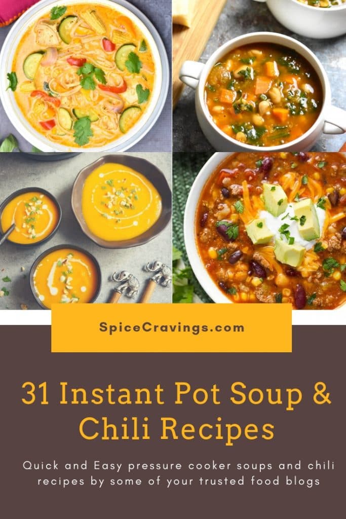 Pinterest image for 31 best soups and chili recipes in Instant Pot
