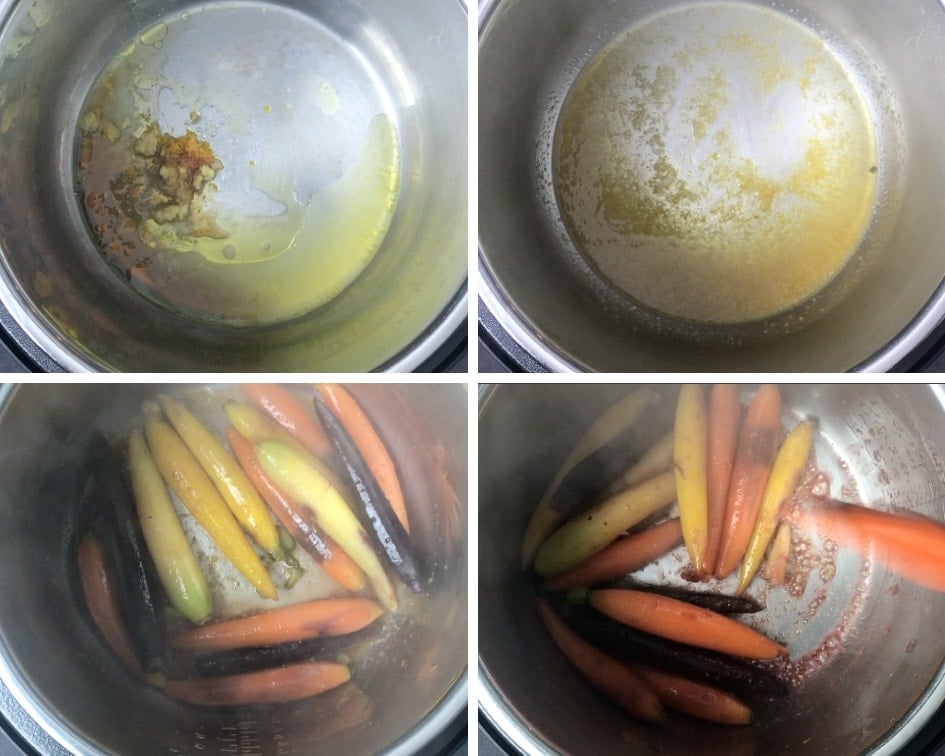 Step by Step instructions on how to glaze carrots in Instant Pot