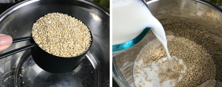 A step by step process explaining how to make steel cut oats in Instant Pot