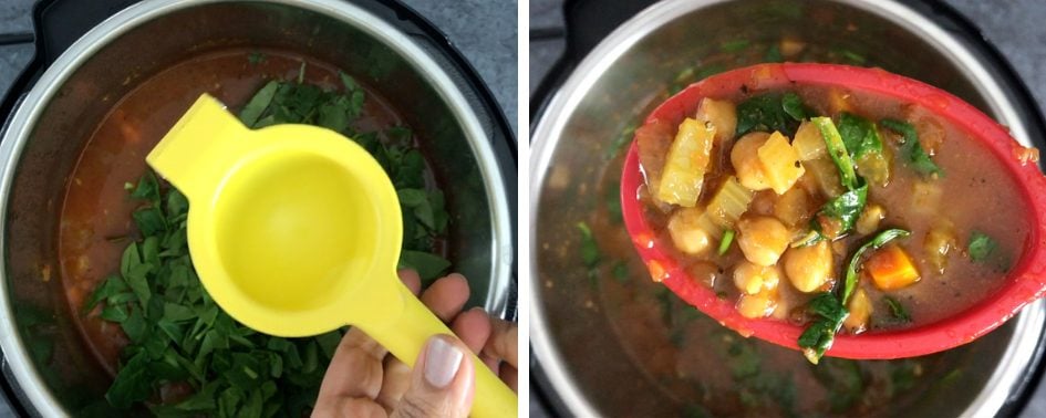 Step by step pictures showing how to cook Moroccan Soup in Instant Pot