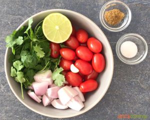 Ingredients needed to make homemade salsa