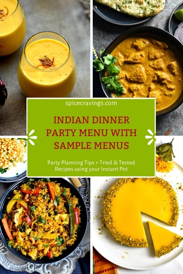 A collection of recipes for an Indian Dinner party menu