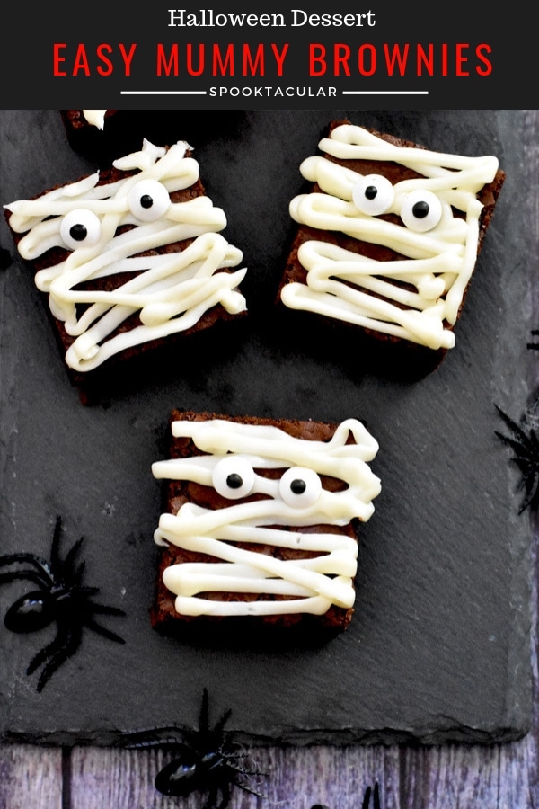 Chocolate Brownies decorated for halloween