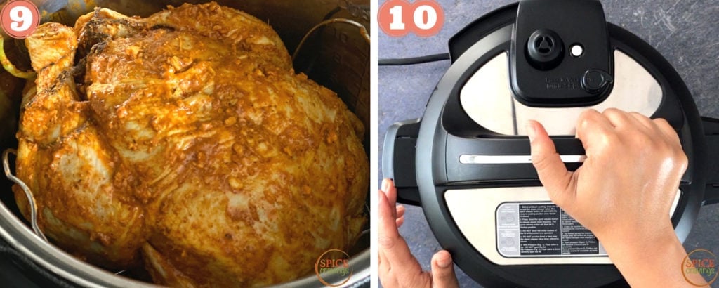 Pressure cooking the whole chicken in Instant Pot
