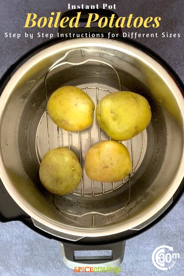 yukon golden potatoes on trivet in Instant Pot