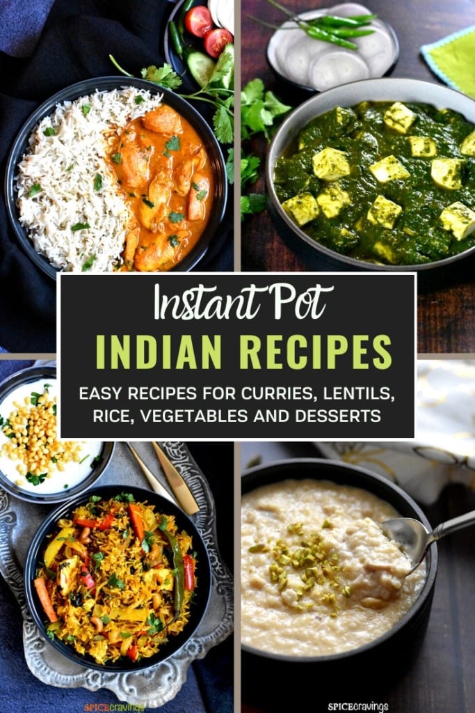 A picture collage of 4 Instant recipes made in the Instant Pot