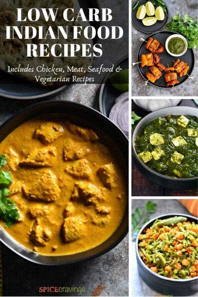 A collection of Low carb and Keto Friendly Indian Recipes including Butter Chicken, palak paneer and more.