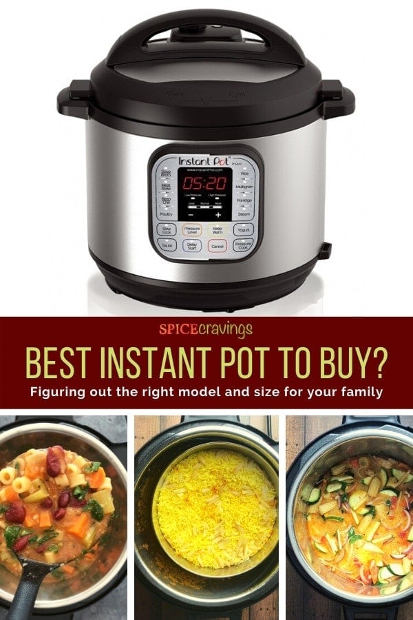 instant pot, soup, rice and stew in bowls of instant pot