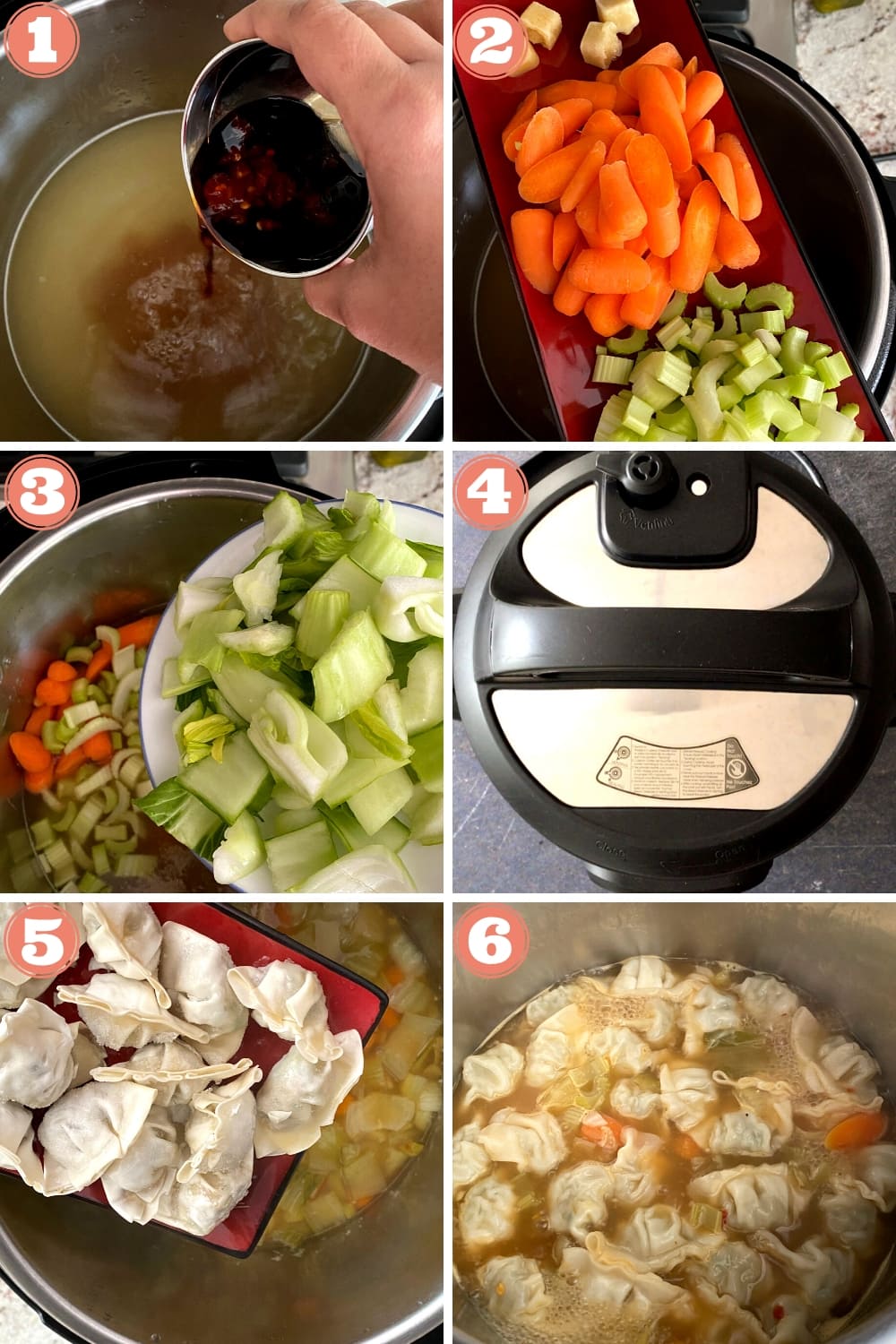 step by step photos of making wonton soup