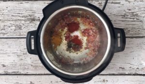 berbere seasoning and onions in instant pot