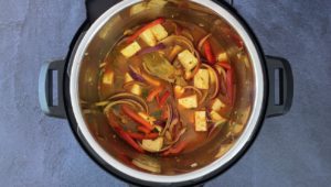 Paneer and vegetables with water in the instant pot