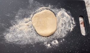 bhatura dough on lightly floured surface