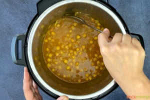 mashing chickpeas in the instant pot