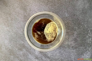 fresh espresso in glass bowl