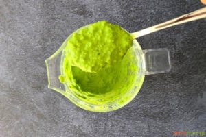 smooth cilantro sauce in blender