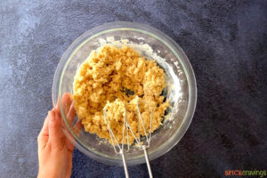 Cookie dough in a crumbly state