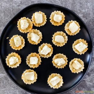 Brie added to phyllo cups