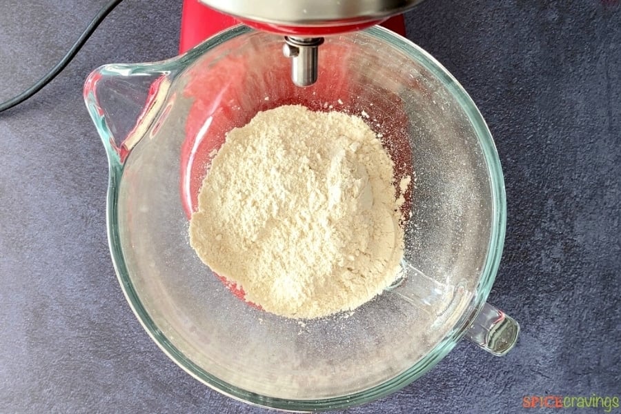 Dry dough in a stand mixer