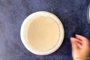 Rolled dough for making Indian roti