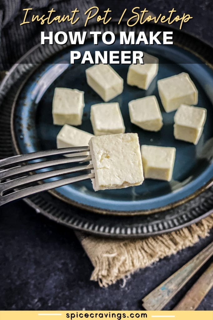 Paneer cubes on a plate