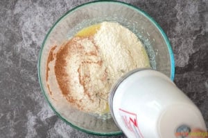 Mixing milk and wet ingredients