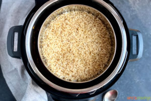 Rice in a pressure cooker