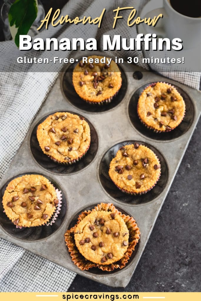 banana muffins with almond flour in muffin tin