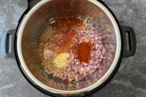 Beans and spices in an Instant Pot