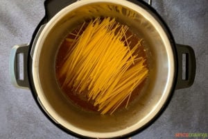 Spaghetti noodles in broth in instant pot