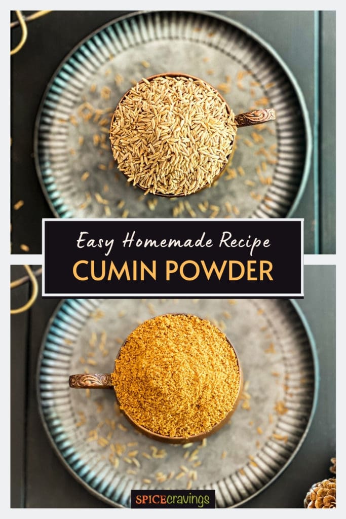 cumin seeds and ground cumin in bowls