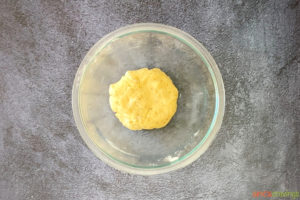 samosa dough in glass bowl