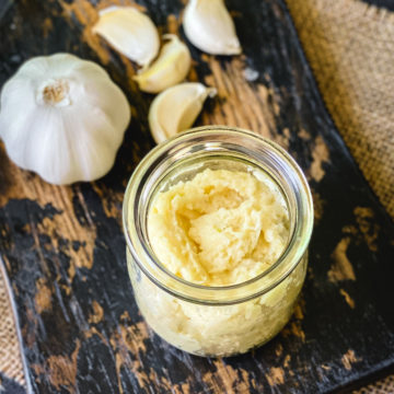 garlic paste in small glass jar