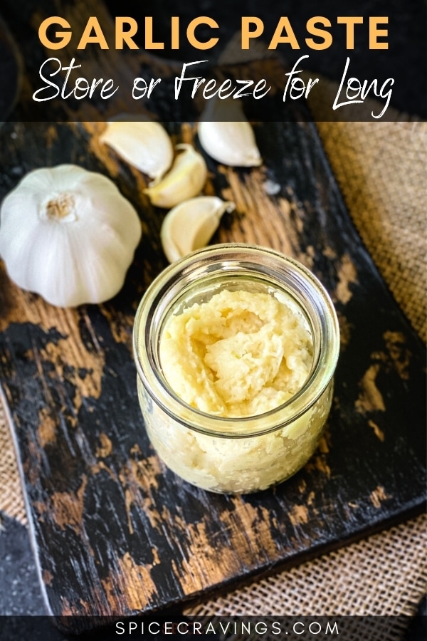 garlic paste in small glass jar