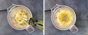 making garlic paste in blender