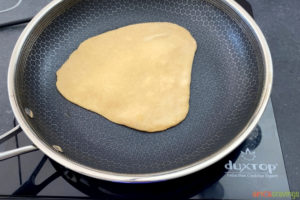 Cooking paratha in a non stick skillet