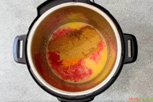 tomato and spices added to instant pot butter masala
