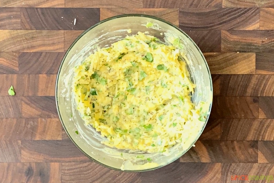 homemade garlic butter in a mixing bowl