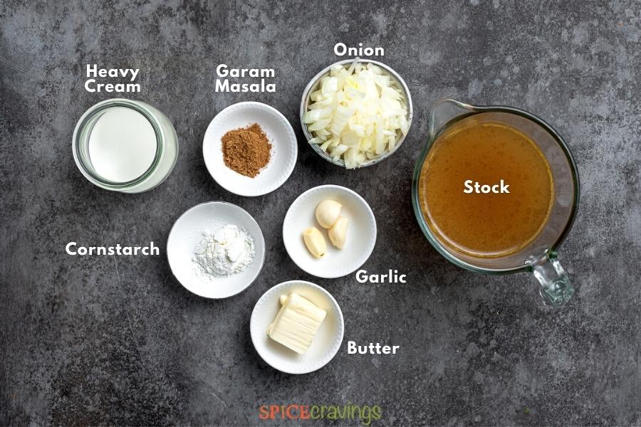 Ingredients for making gravy in instant pot