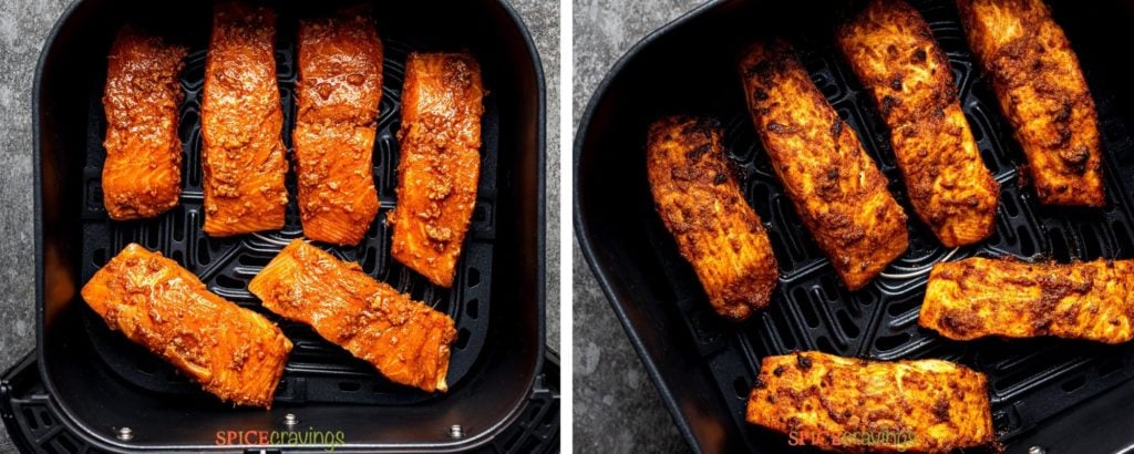 two step grid baking salmon in air fryer
