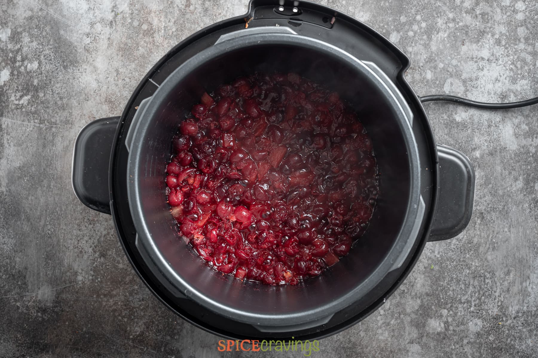 cooked cranberry chutney in the instant pot