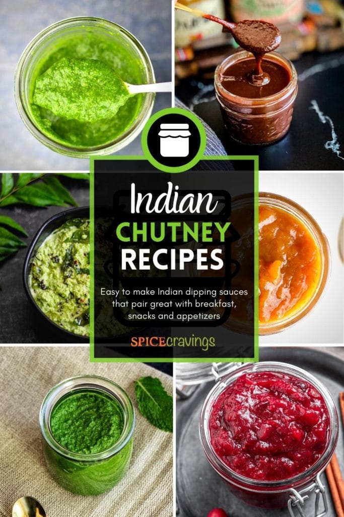 6-image grid of popular Indian chutney recipes